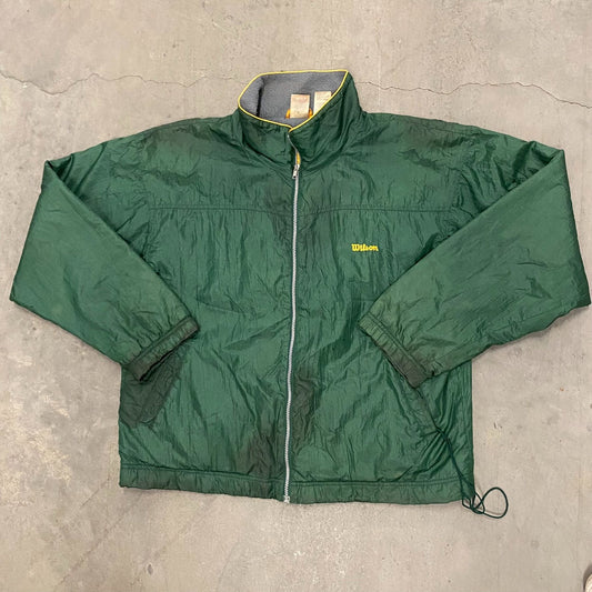 Vintage 90s Wilson Zip Windbreaker Green Athletic Jacket