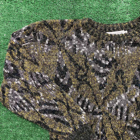 Vintage 90s Abstract Pattern Wool Essential Crewneck Sweater