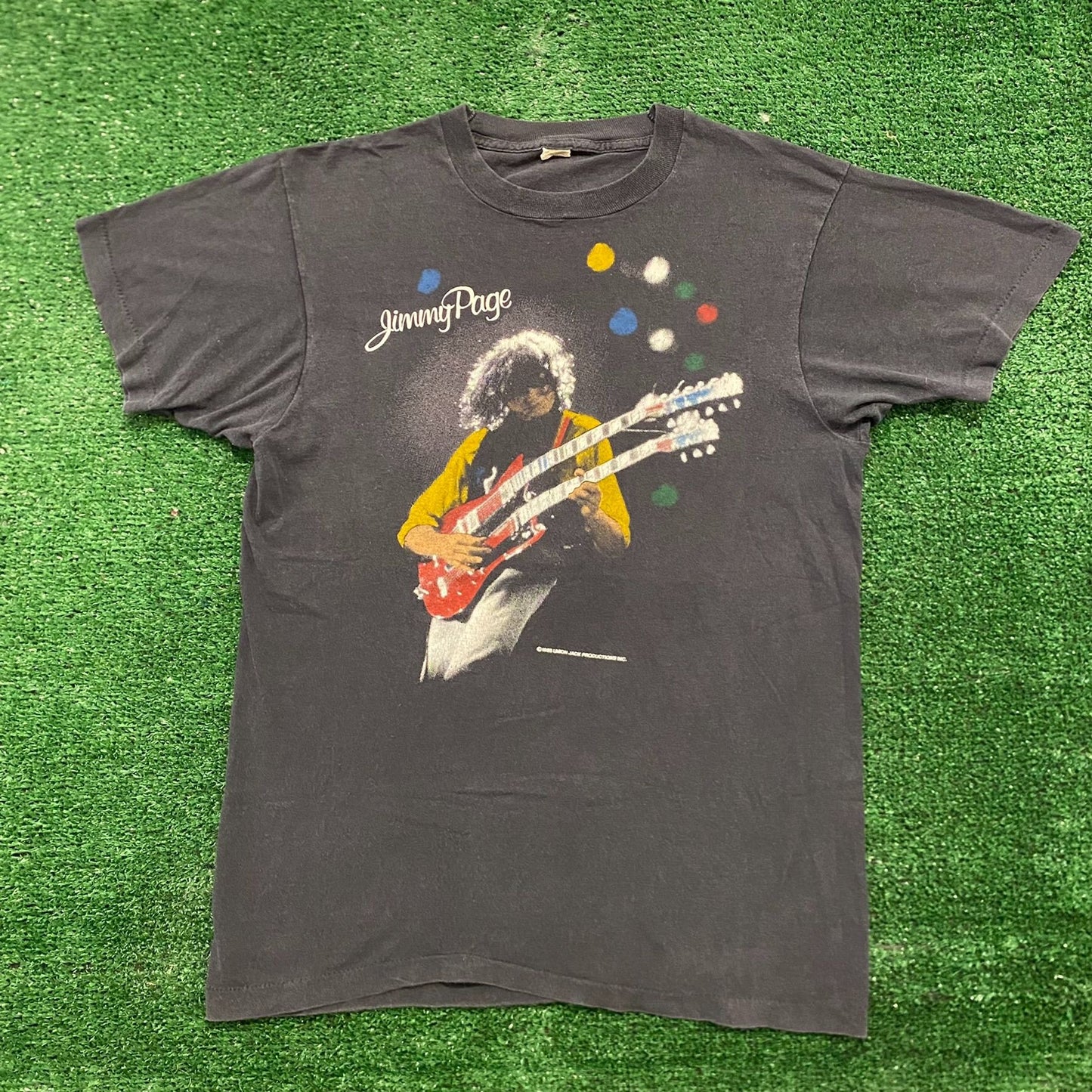 Vintage 80s Essential Jimmy Page Led Zeppelin Rock Band T-Shirt