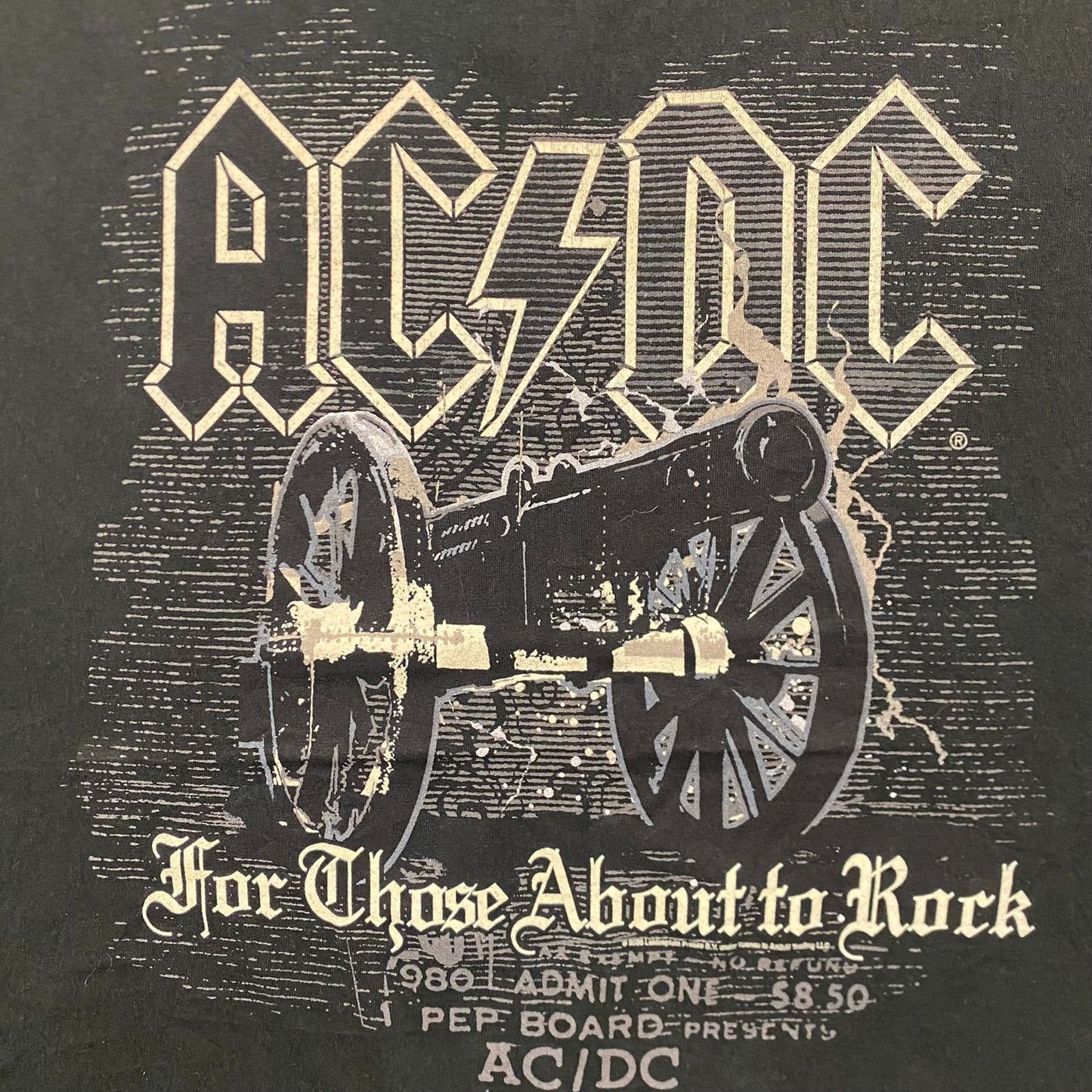 Vintage Y2K AC/DC Rock Band Essential Sun Faded Baggy Tee