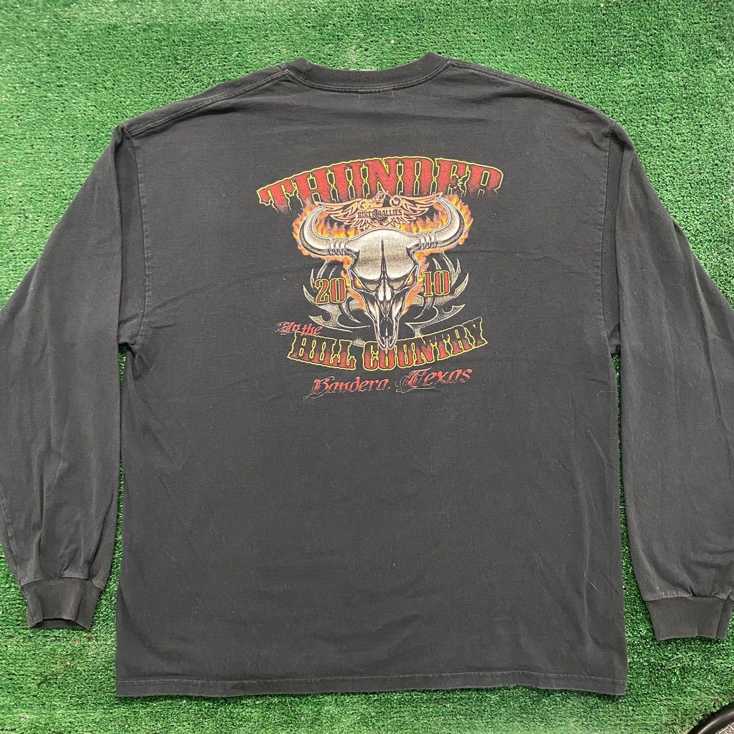 Vintage Y2K Texas Choppers Shirt Faded Black Long Sleeve Tee