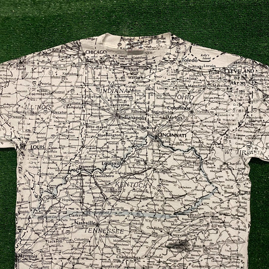 Eastern States Road Map Highways Vintage 90s T-Shirt