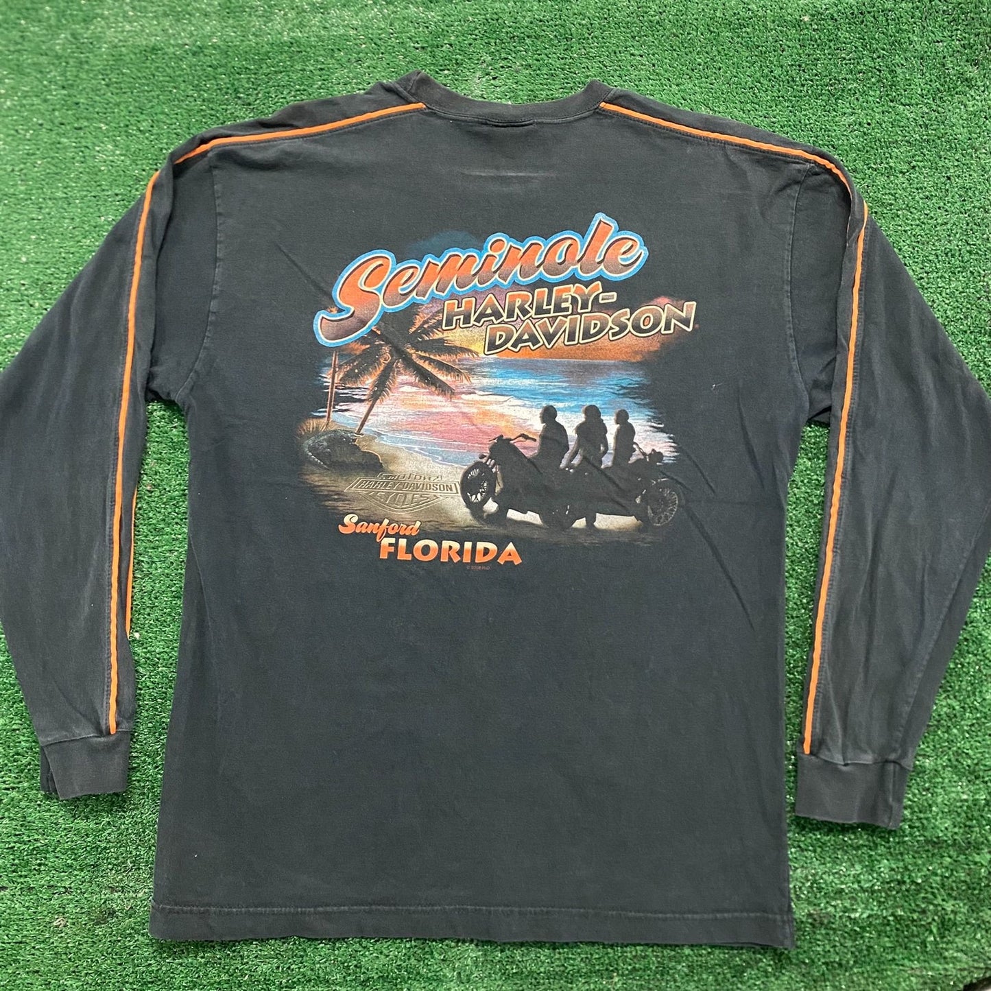 Vintage Y2K Harley Davidson Sun Faded Motorcycle Punk Tee