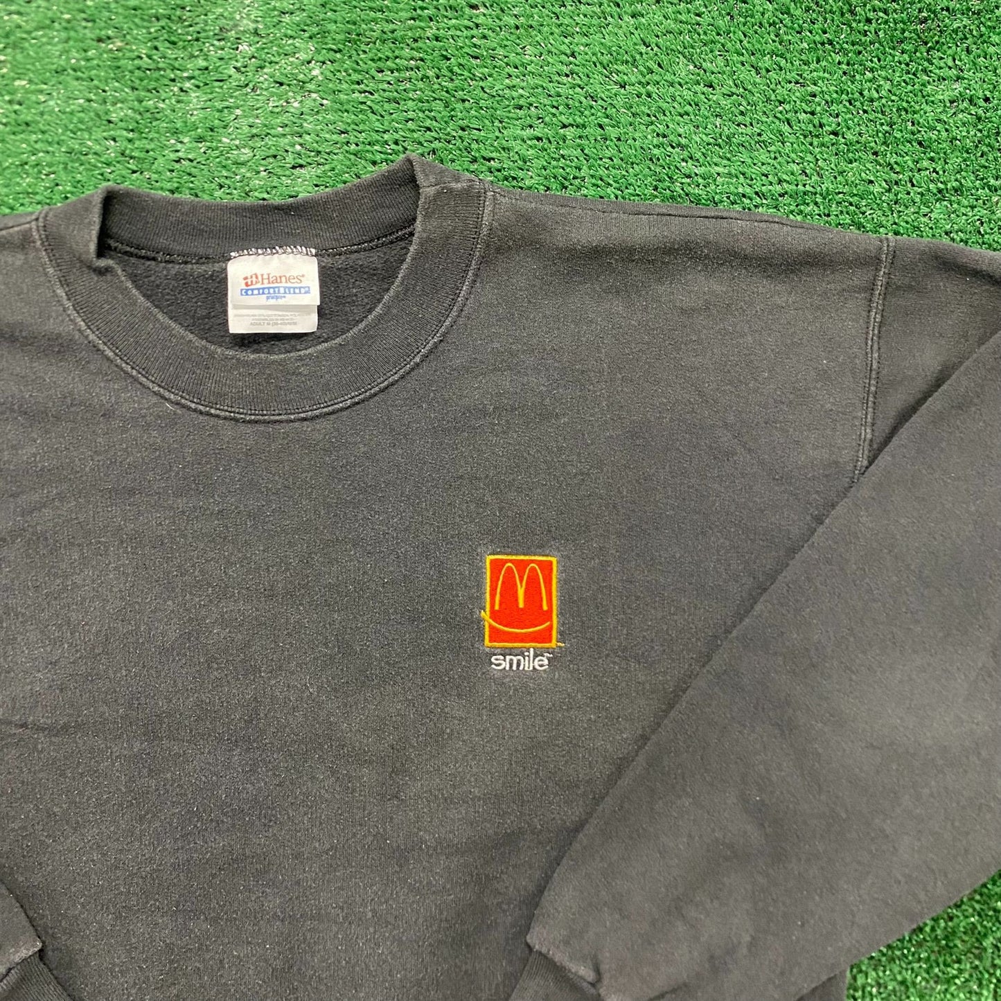 Vintage 90s McDonald's Smile Sun Faded Crewneck Sweatshirt