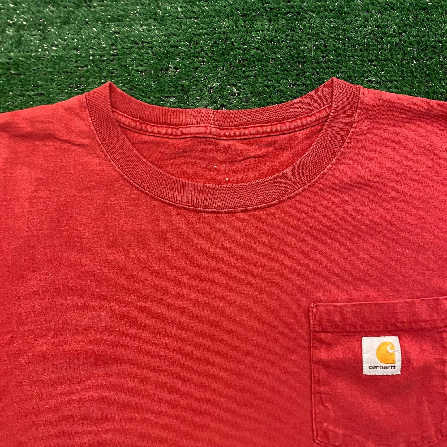Carhartt Workwear Red Basic Vintage Crewneck Pocket T-Shirt
