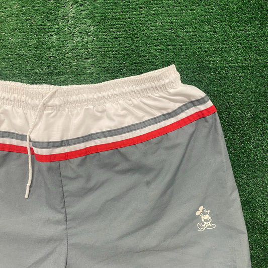 Vintage 80s Mickey Mouse Essential Striped Athletic Shorts