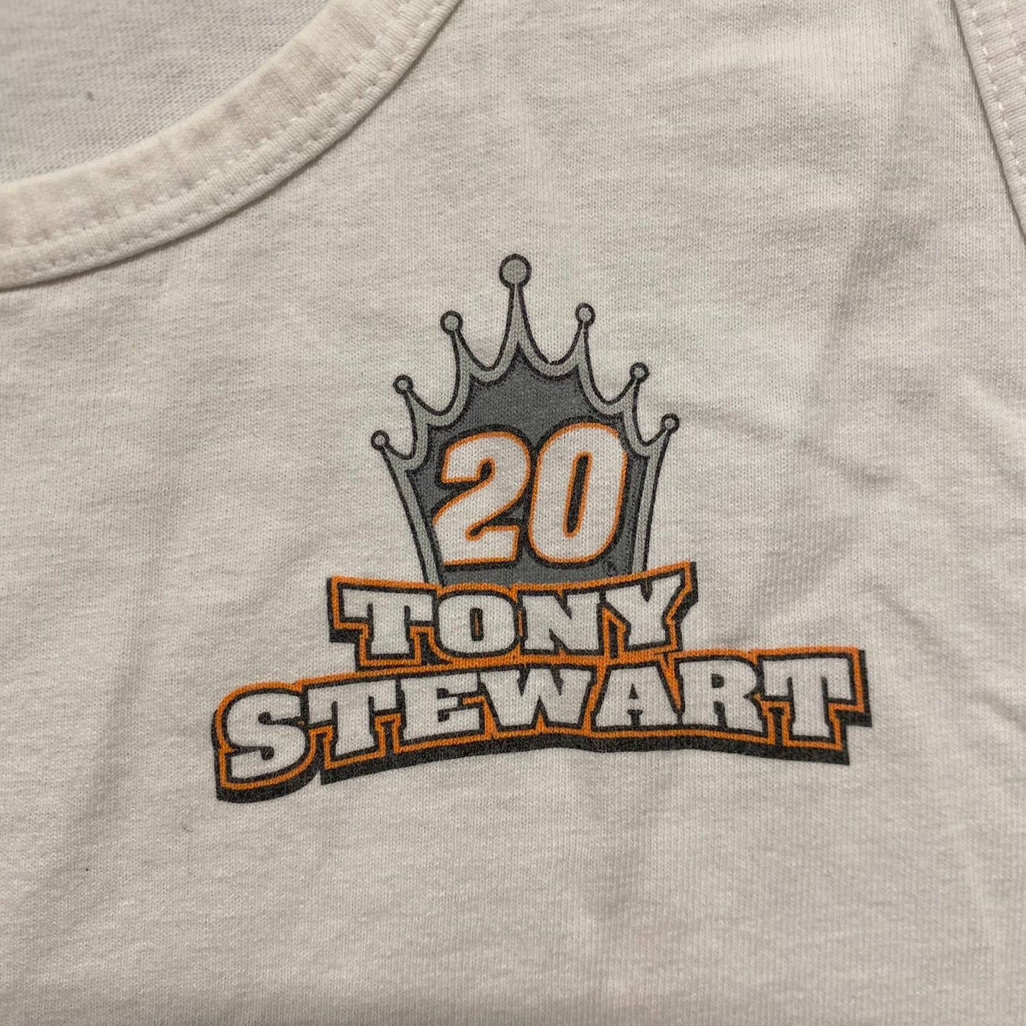 Vintage Y2K NASCAR Tony Stewart Racing White Tank Top Tee