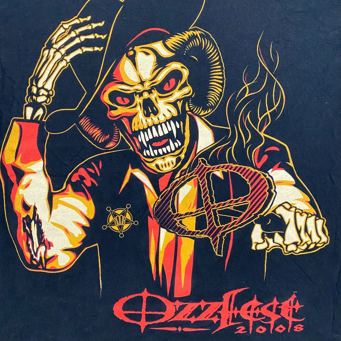 Vintage Ozzy OzzFest Metal Band Shirt Skull Demon Rock Tee