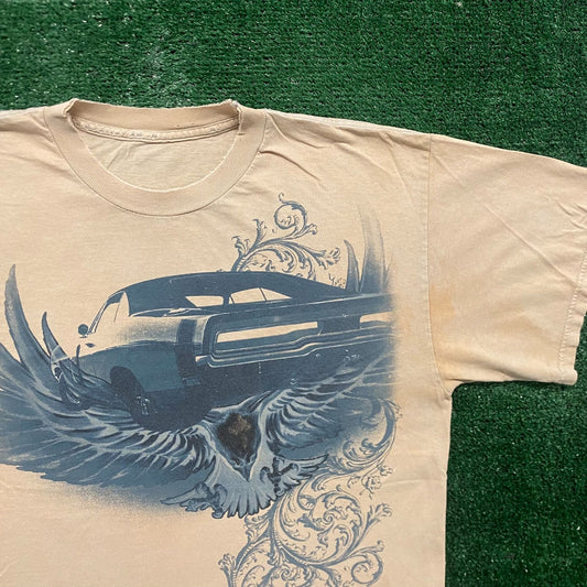 Vintage Y2K Goth Cars Wings Essential Tonal Punk Tee