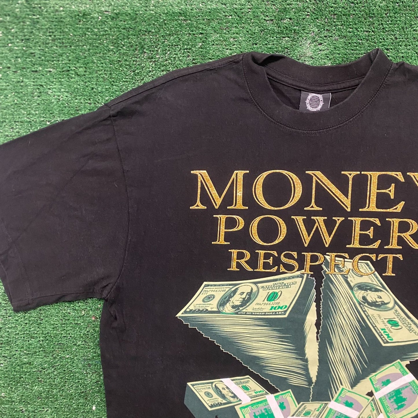 Vintage Y2K Money Power Respect Essential Rap Hip Hop Tee