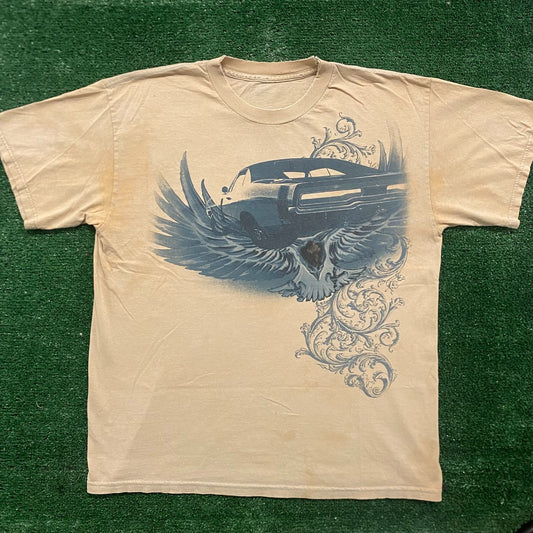 Vintage Y2K Goth Cars Wings Essential Tonal Punk Tee