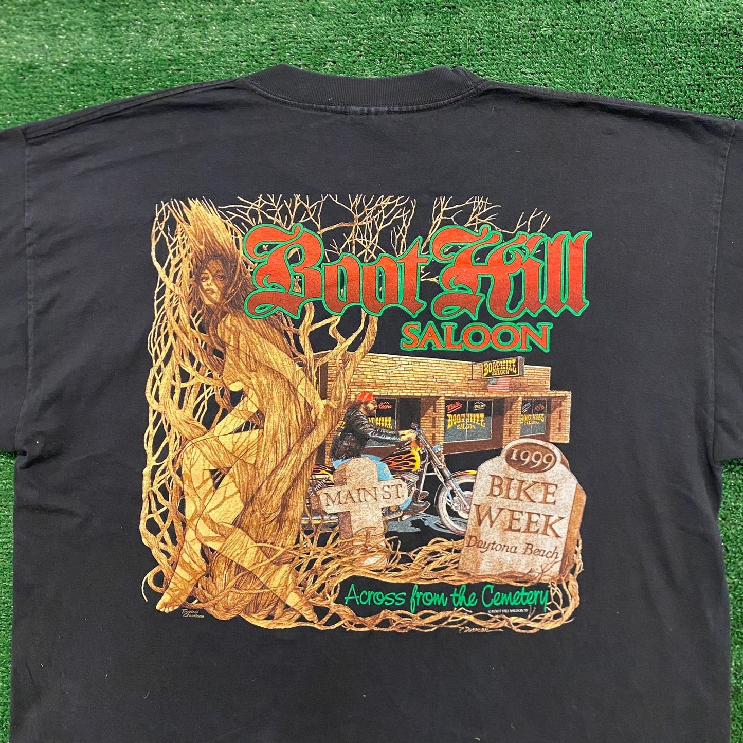 Boot Hill Saloon Employee Vintage Y2K Moto Biker T-Shirt