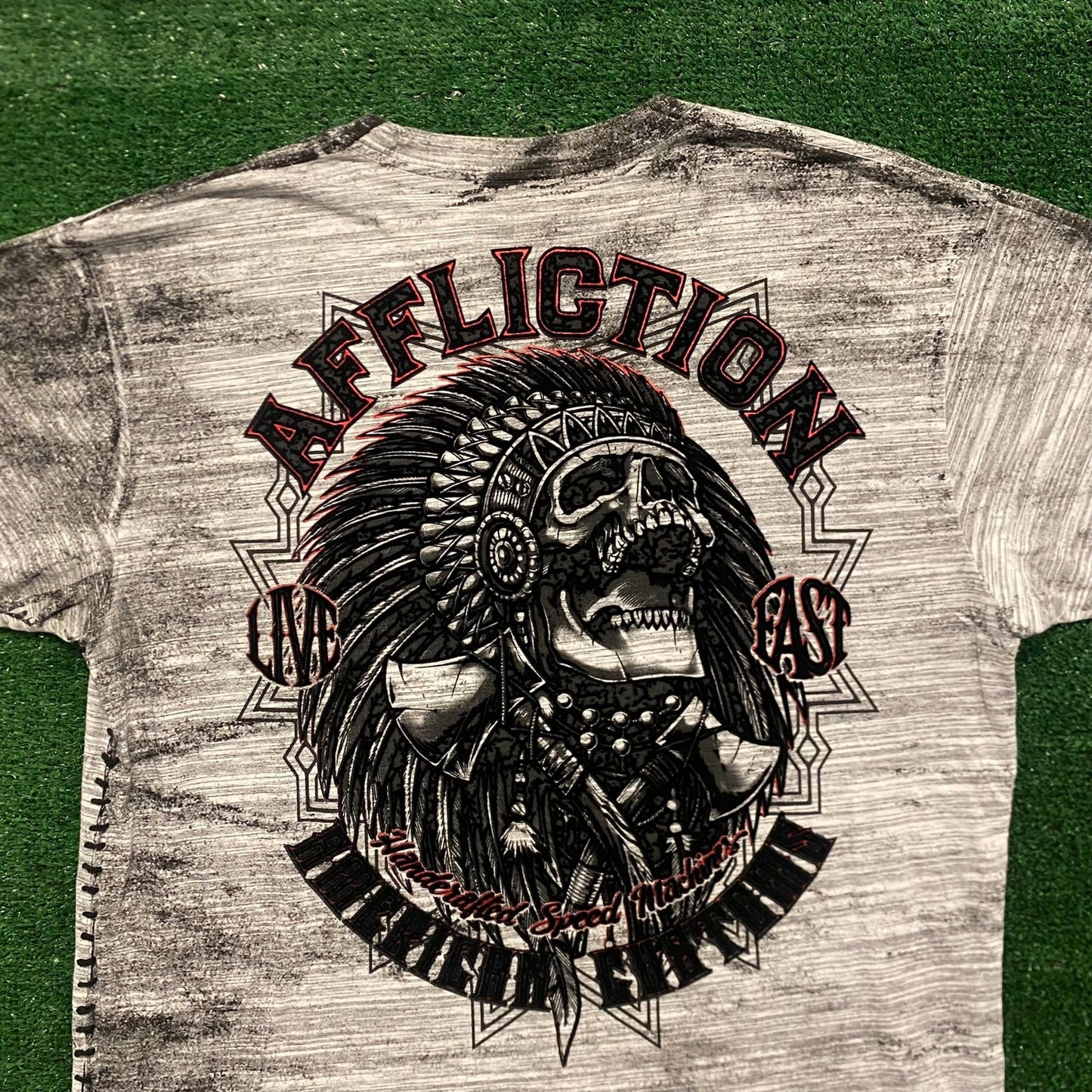 Affliction Native Skull Vintage Goth Punk T-Shirt