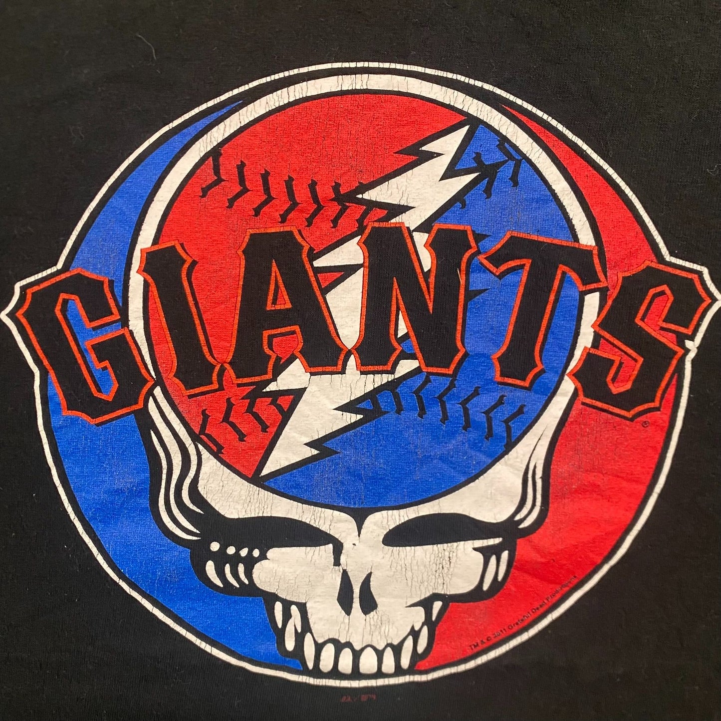 Vintage Y2K Grateful Dead Skull Giants MLB Baseball Tee