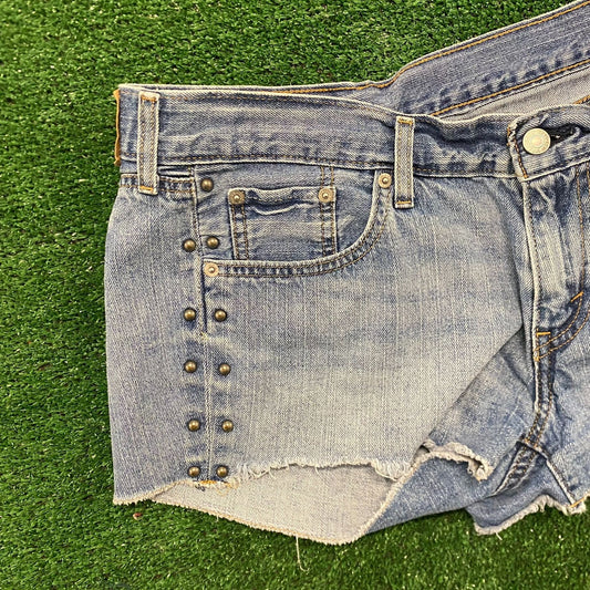 Levi's Studded Vintage Cut-off Denim Jean Shorts Jorts