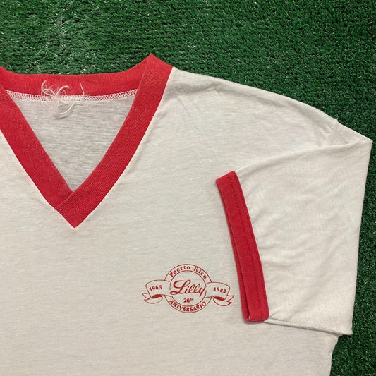 Vintage 80s Puerto Rico Tourist Single Stitch Ringer Tee