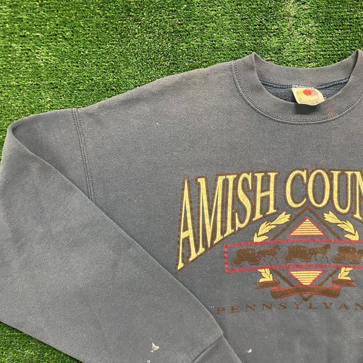 Vintage 90s Amish Country Sun Faded Crewneck Sweatshirt