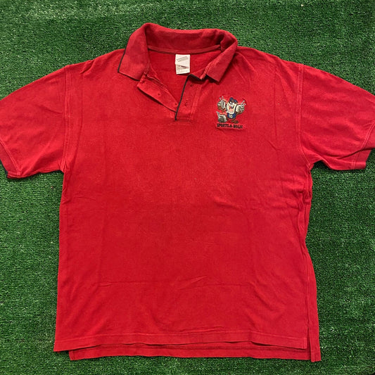 Vintage Y2K Looney Tunes Taz Cartoon Sports Polo Shirt