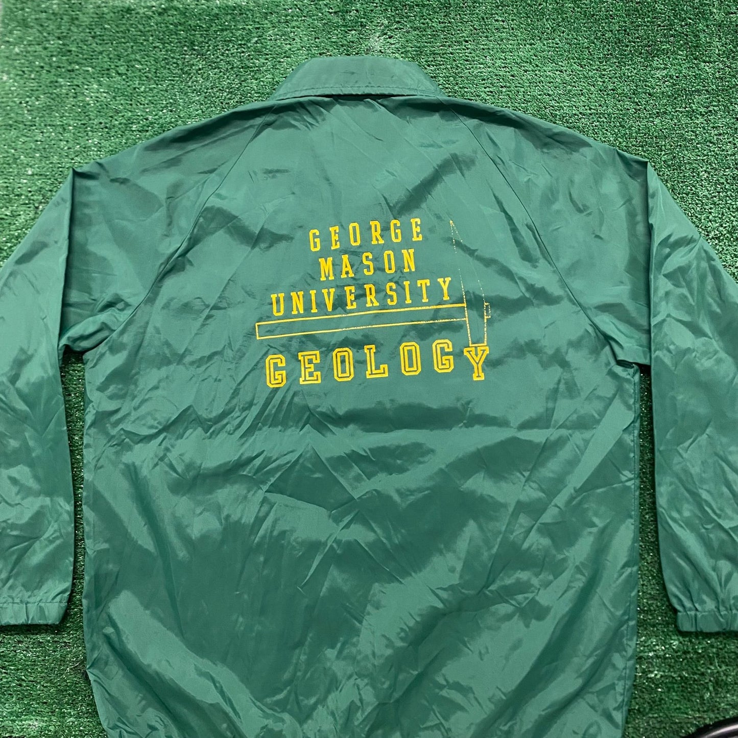Vintage 80s George Mason University Geology Windbreaker Coaches Jacket