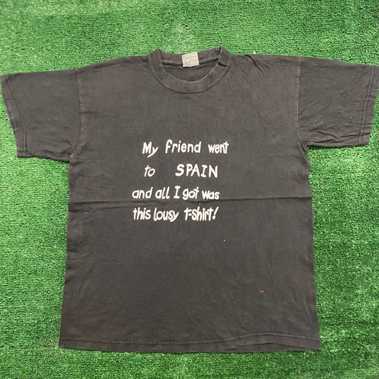 Vintage 90s Essential Spain Tourist Souvenir Funny T-Shirt