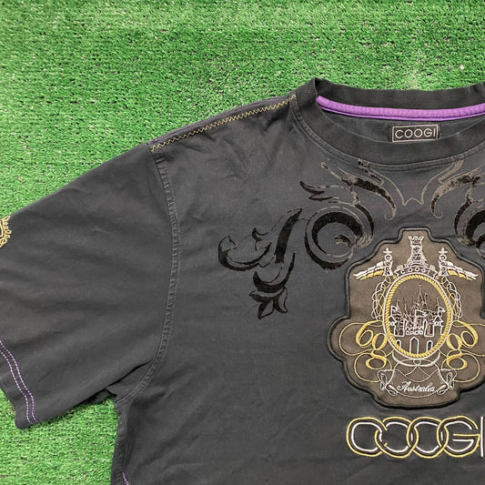 Vintage Y2K Coogi Australia Castle Baggy Embroidered Rap Tee