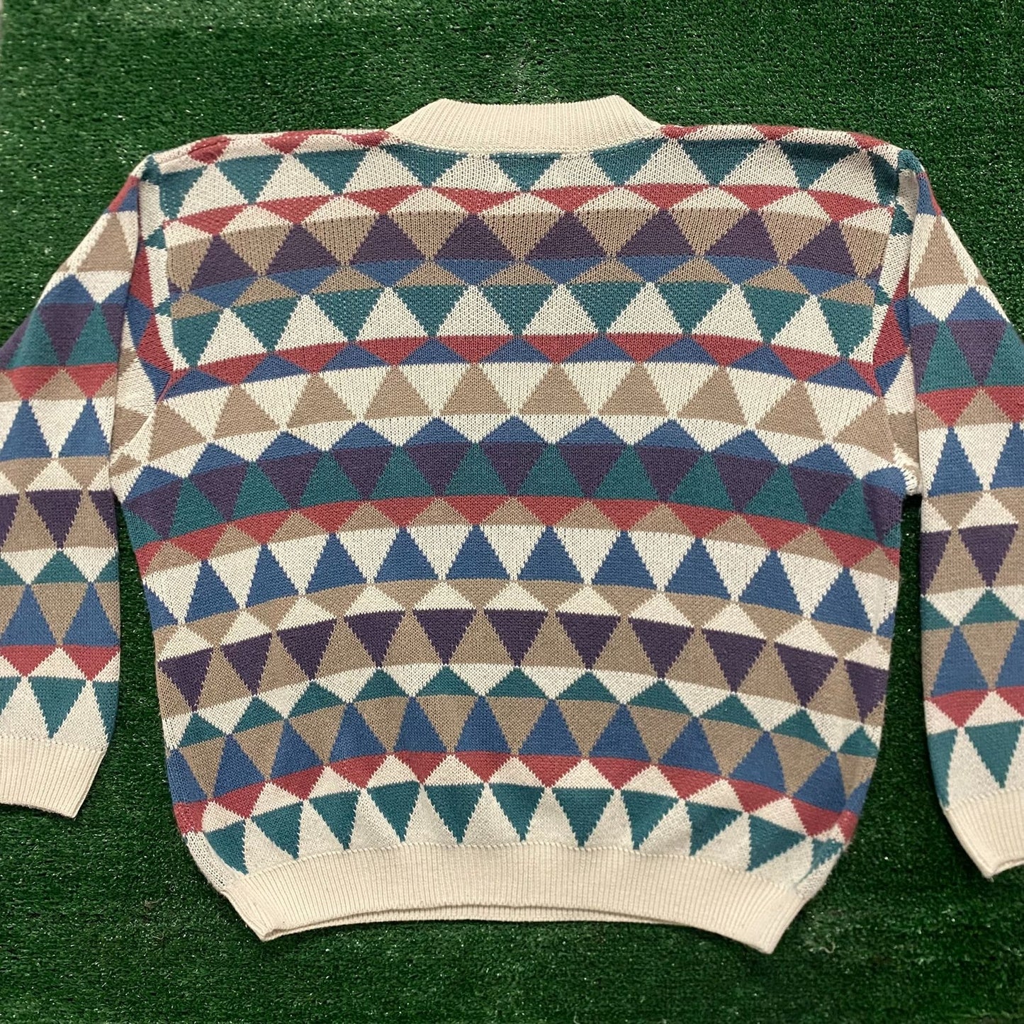 Vintage 90s Geometric Essential Pattern Crewneck Sweater