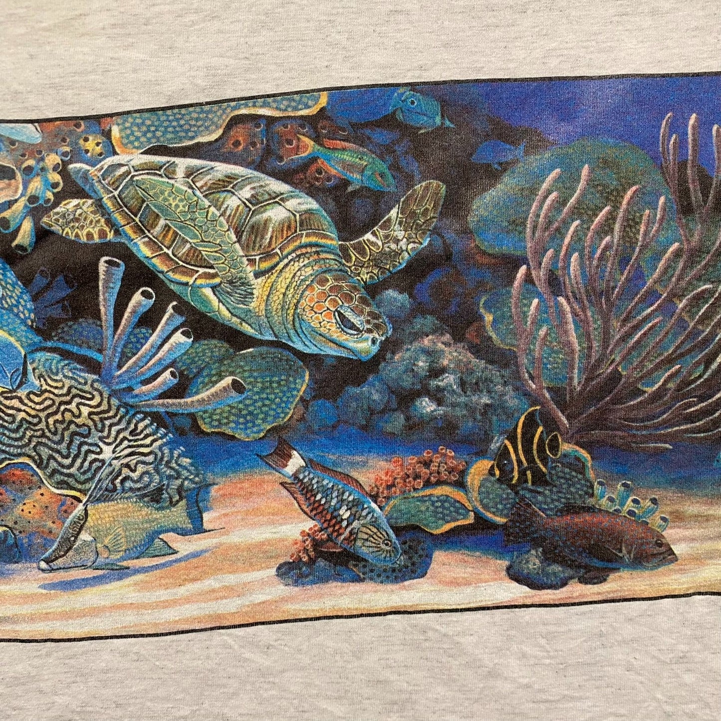 Vintage 90s Aquatic Animals Nature Fish Single Stitch Tee