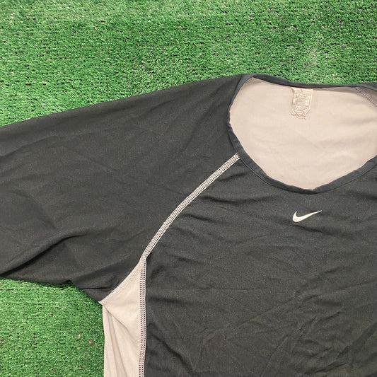 Vintage Y2K Nike Center Swoosh Drill Core Black Athletic Tee