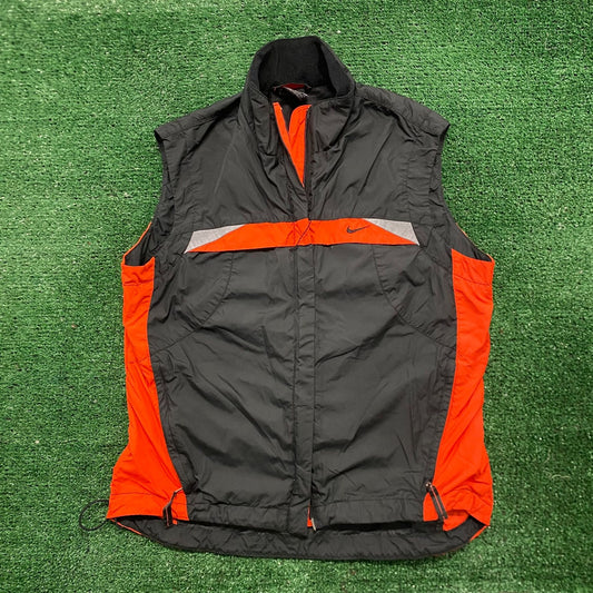 Vintage Y2K Nike Swoosh Zip Vest Nylon Drill Logo Jacket