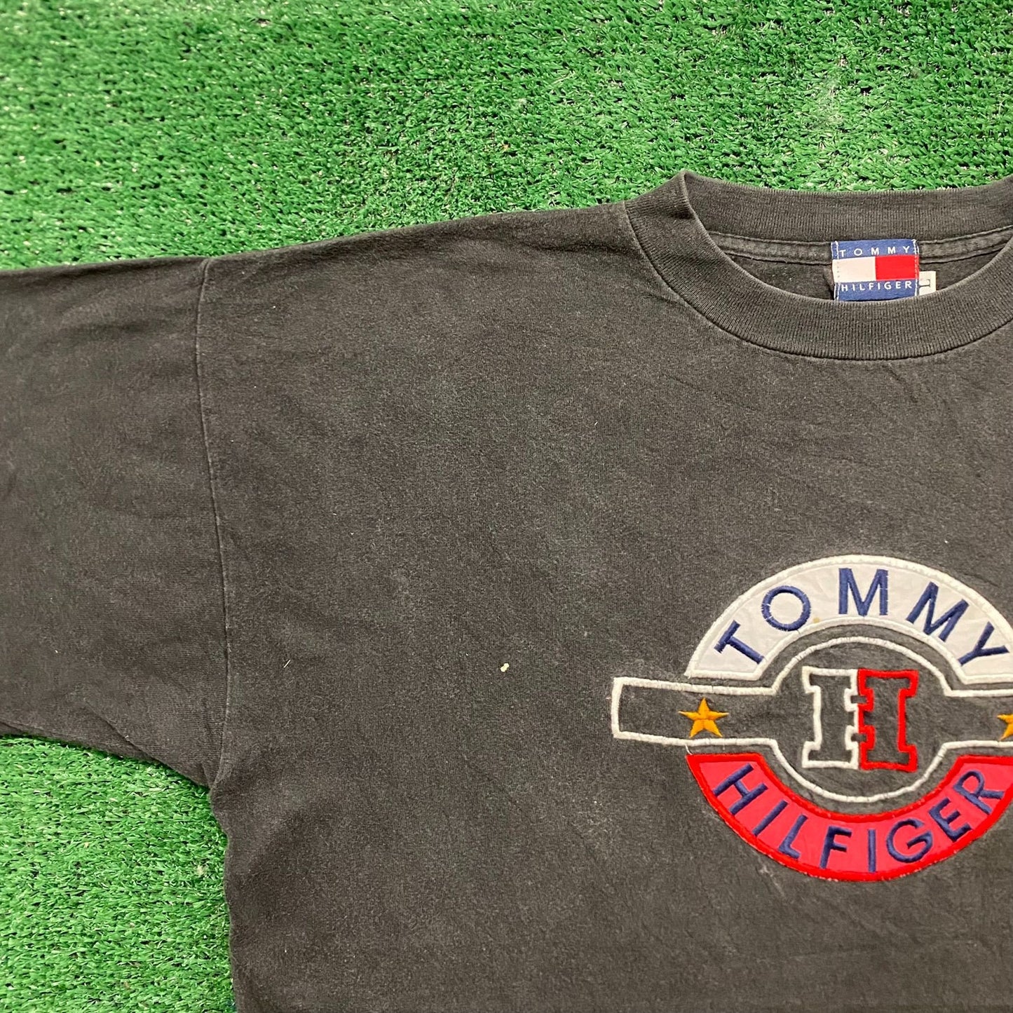 Vintage 90s Tommy Hilfiger Boot Sun Faded Essential Logo Tee