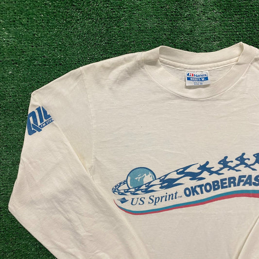 Vintage 80s Nike Running 5K Single Stitch Long Sleeve Tee