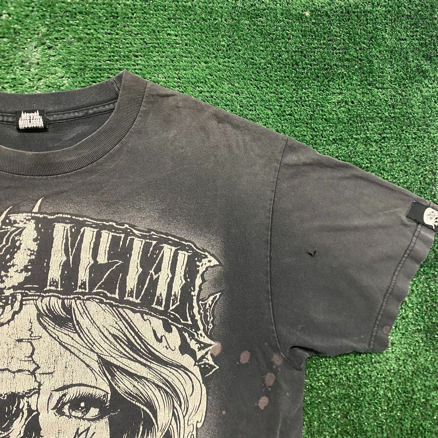 Vintage 90s Metal Mulisha Skull Sun Faded Goth Punk Band Tee