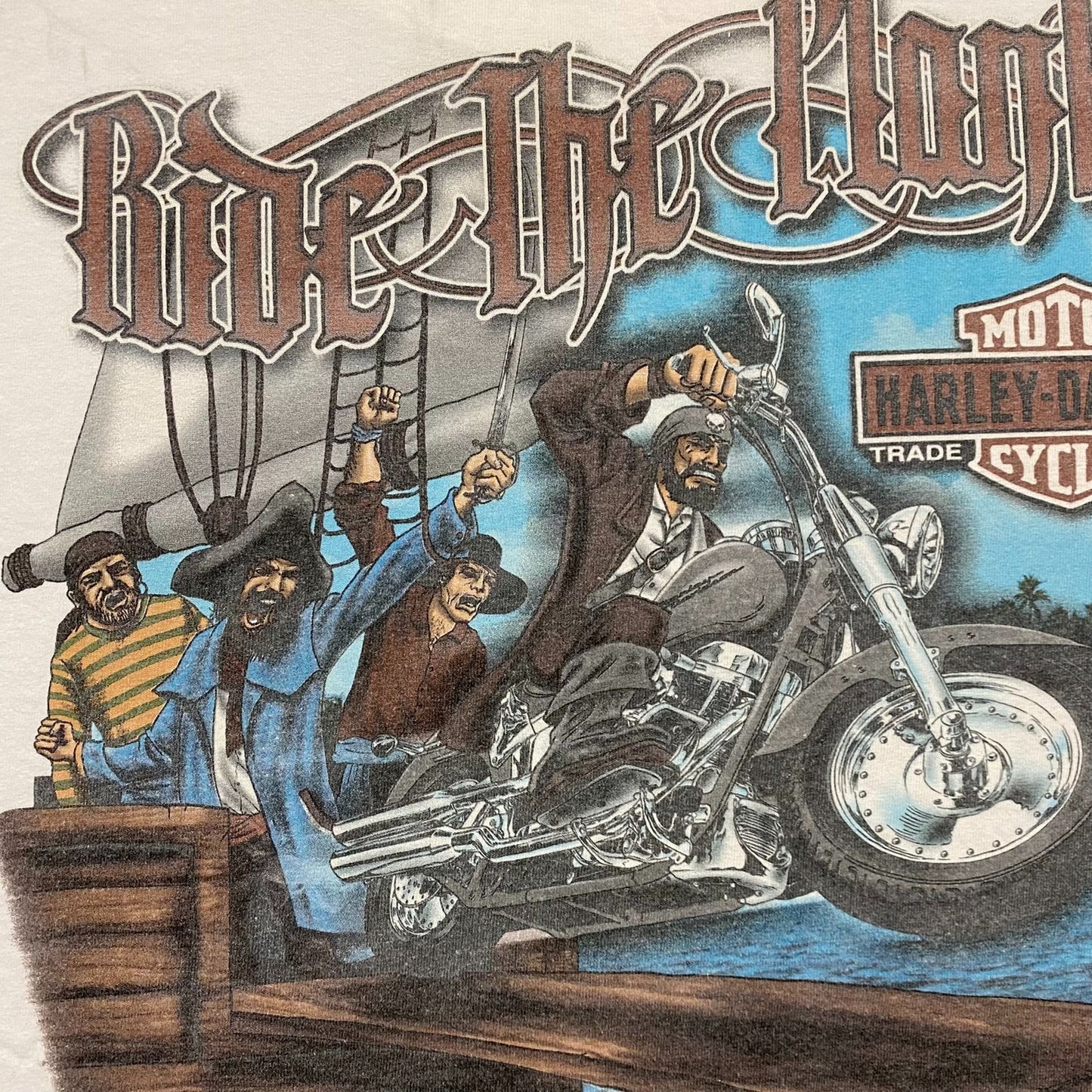 Vintage Y2K Harley Davidson Pirate Shirt St. Thomas Logo Tee