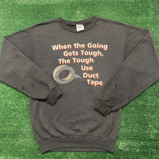 Vintage 90s Duct Tape Humor Sun Faded Essential Crewneck