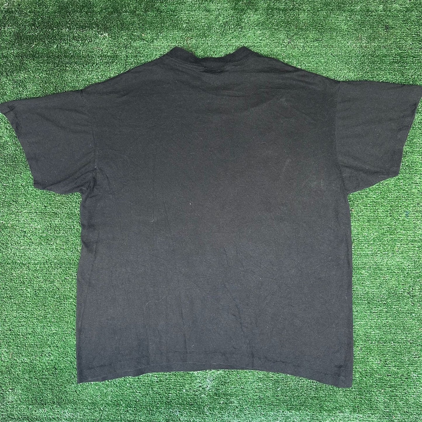 Vintage 90s Floral Lace Heart T-Shirt Black L Single Stitch Grandma Whimsigoth