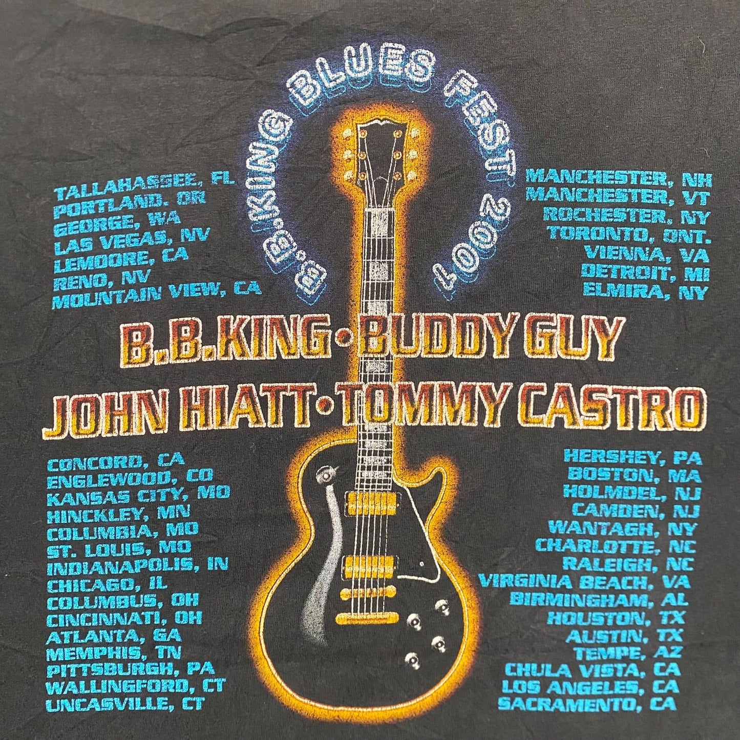 Vintage Y2K BB King Blues Festival Sun Faded Baggy Rock Tee