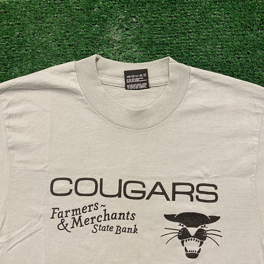 Cougars Vintage 80s Single Stitch Sports T-Shirt