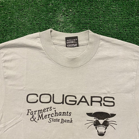 Cougars Vintage 80s Single Stitch Sports T-Shirt