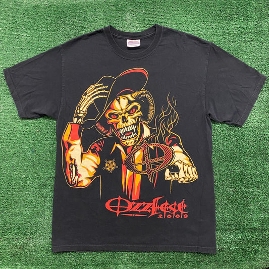 Vintage Ozzy OzzFest Metal Band Shirt Skull Demon Rock Tee