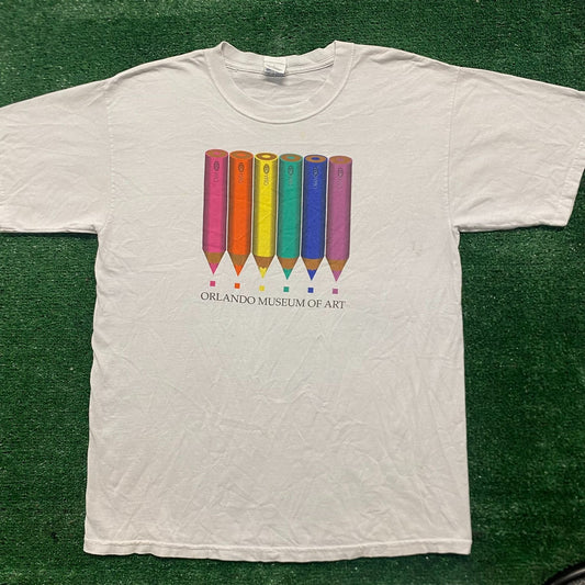 Vintage 90s Orlando Art Museum Rainbow Colorful Tourist Tee