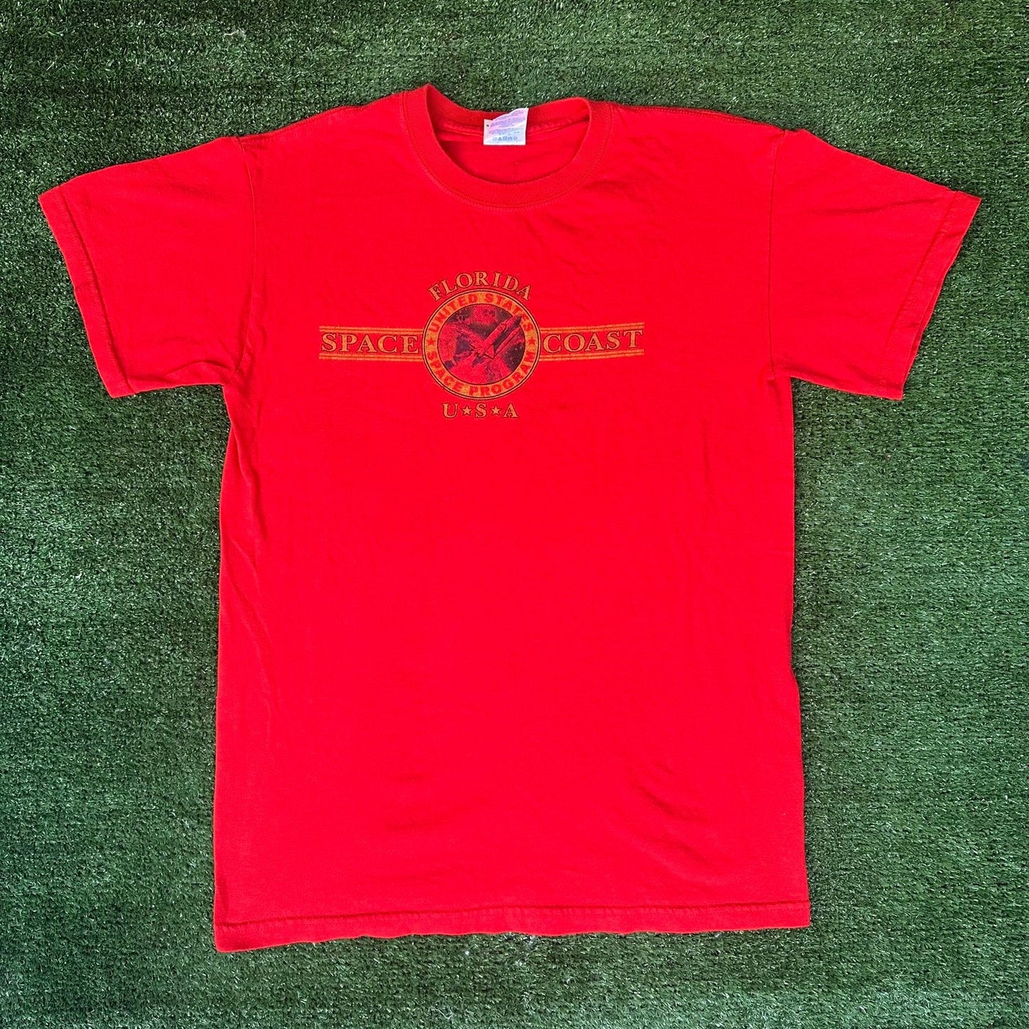 Vintage Y2K Space Coast Florida T-Shirt Canaveral NASA Red S Travel Souvenir