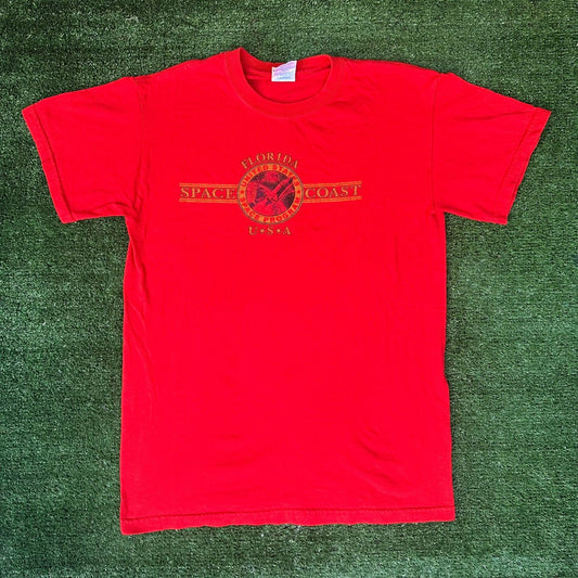 Vintage Y2K Space Coast Florida T-Shirt Canaveral NASA Red S Travel Souvenir