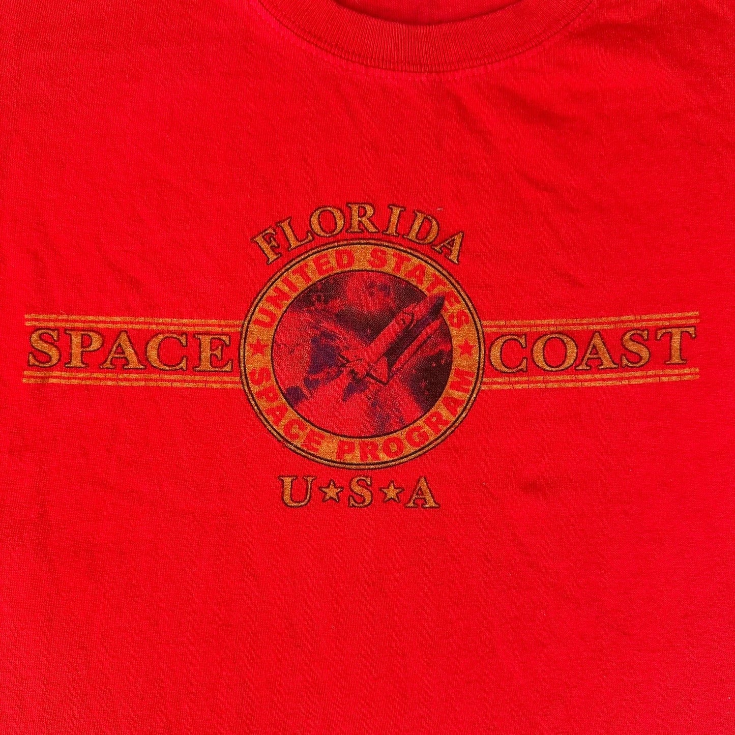Vintage Y2K Space Coast Florida T-Shirt Canaveral NASA Red S Travel Souvenir