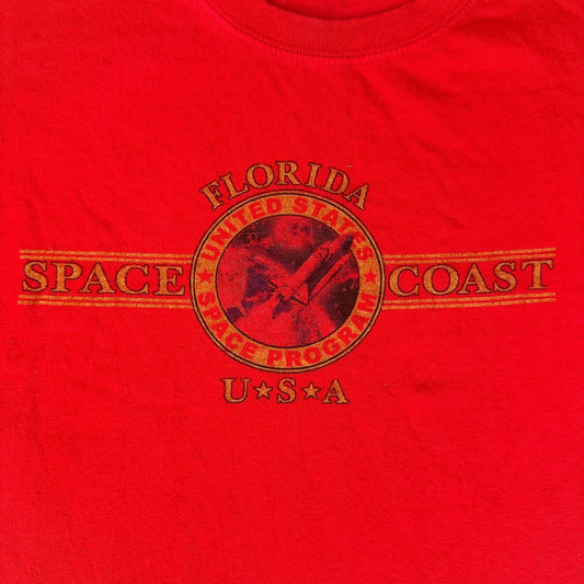 Vintage Y2K Space Coast Florida T-Shirt Canaveral NASA Red S Travel Souvenir