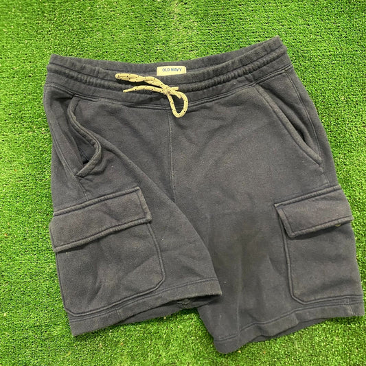 Vintage Y2K Old Navy Blue Essential Cargo Sweat Shorts