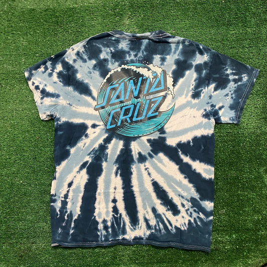 Vintage Y2K Santa Cruz Shirt Tie Dye Skater Wave Dot Logo Tee