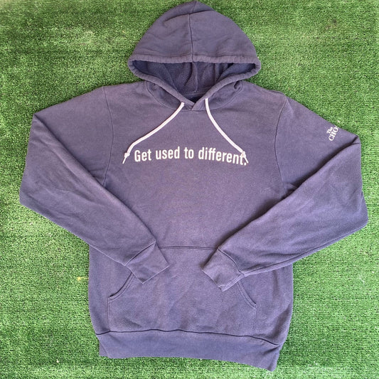Vintage 90s Quote Slogan Hoodie Sun Faded Navy Blue Chosen