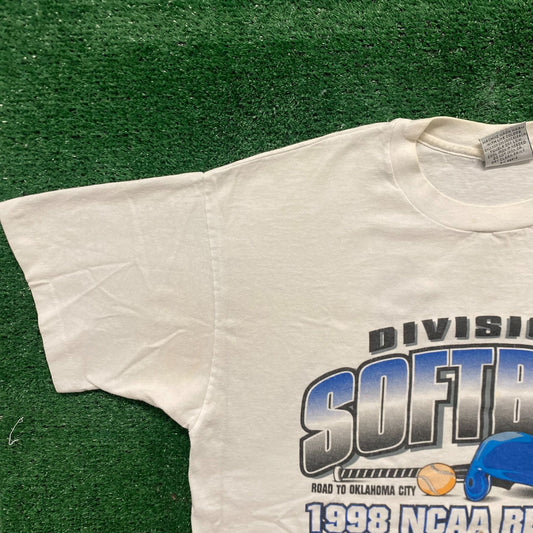 Vintage 90s NCAA Softball Shirt University College Sports Tee