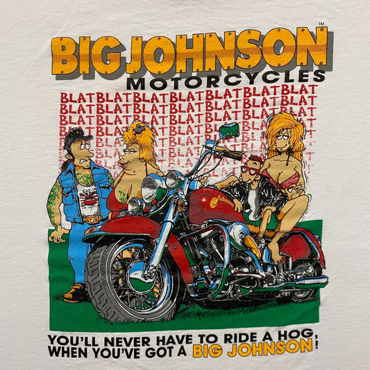 Vintage 90s Big Johnson Motorcycles Single Stitch Funny Tee