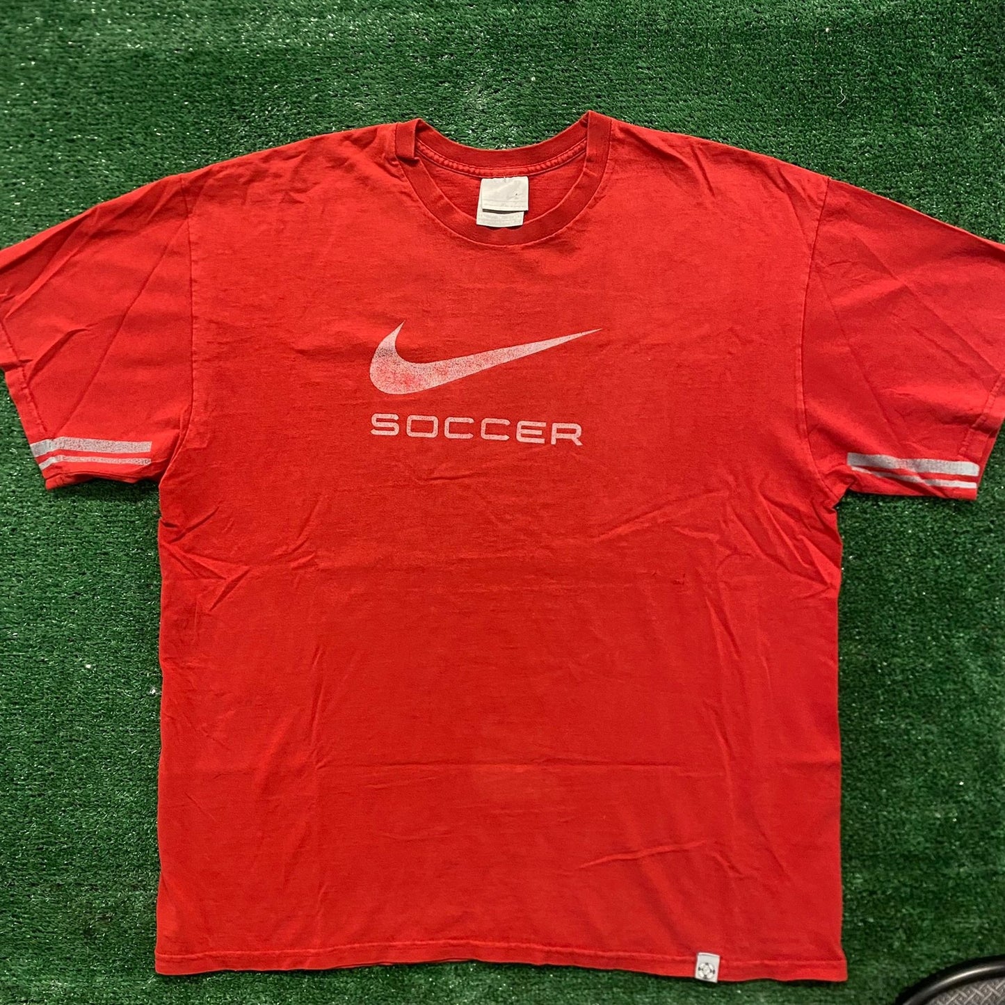 Vintage Y2K Nike Soccer Shirt Center Swoosh Logo Drill Tee